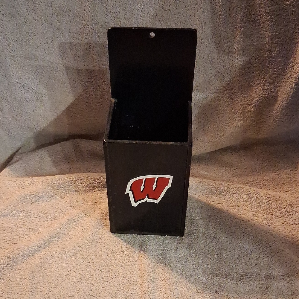 Black Wooden Bar Accessory with Red Logo
